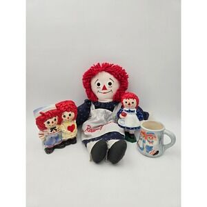 Vtg Raggedy Ann & Andy Lot 1991 Doll Ceramic Planter Figurine Mug collection